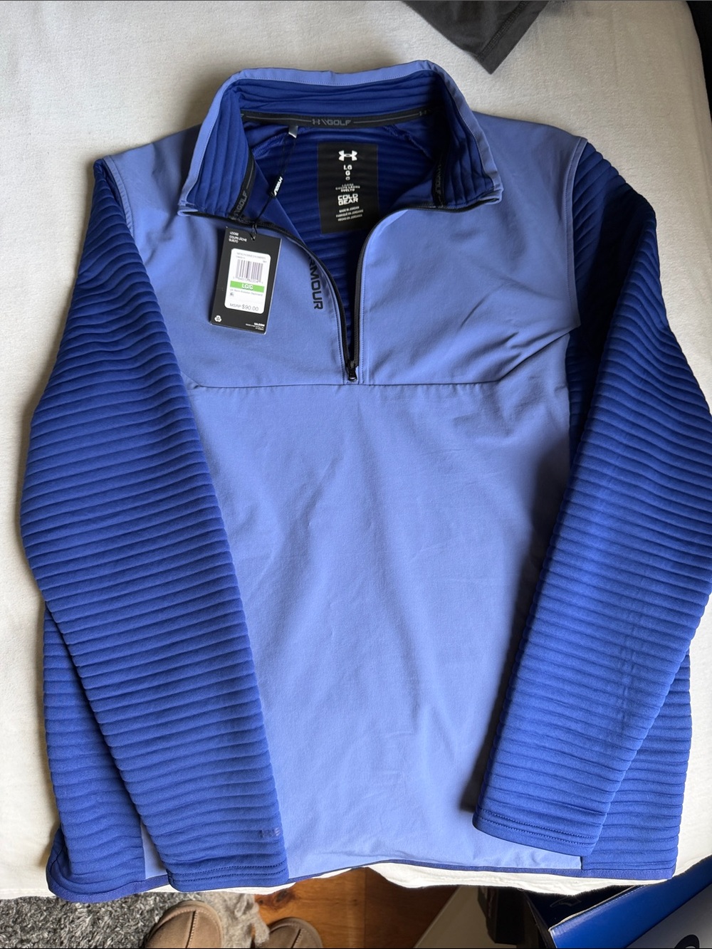 Under Armour Men’s Light Blue & Royal Blue Quarter-Zip Performance Pullover